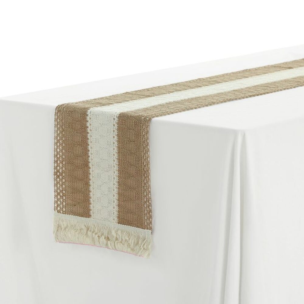 1 Pack Boho Table Runner for Home Decor Rustic 12x87 Inch Brown